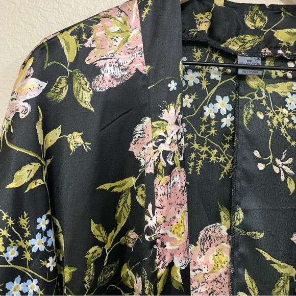 ACCESSORY STREET Short Kimono Women’s OS Black Pink White Floral Open Front. - Picture 3 of 11